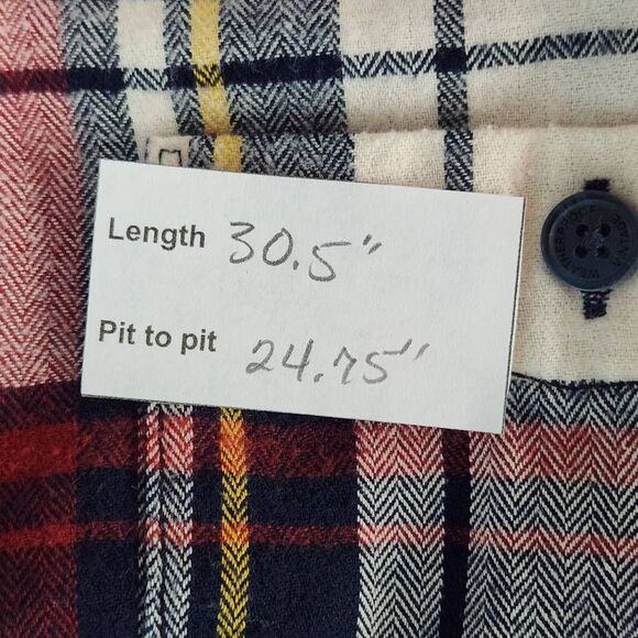 Weatherproof Vintage Red and Navy plaid Flannel Button Down Shirt Size XL - Picture 11 of 11